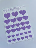 Cute Heart Planner Stickers, 29 Piece Vinyl Sheet