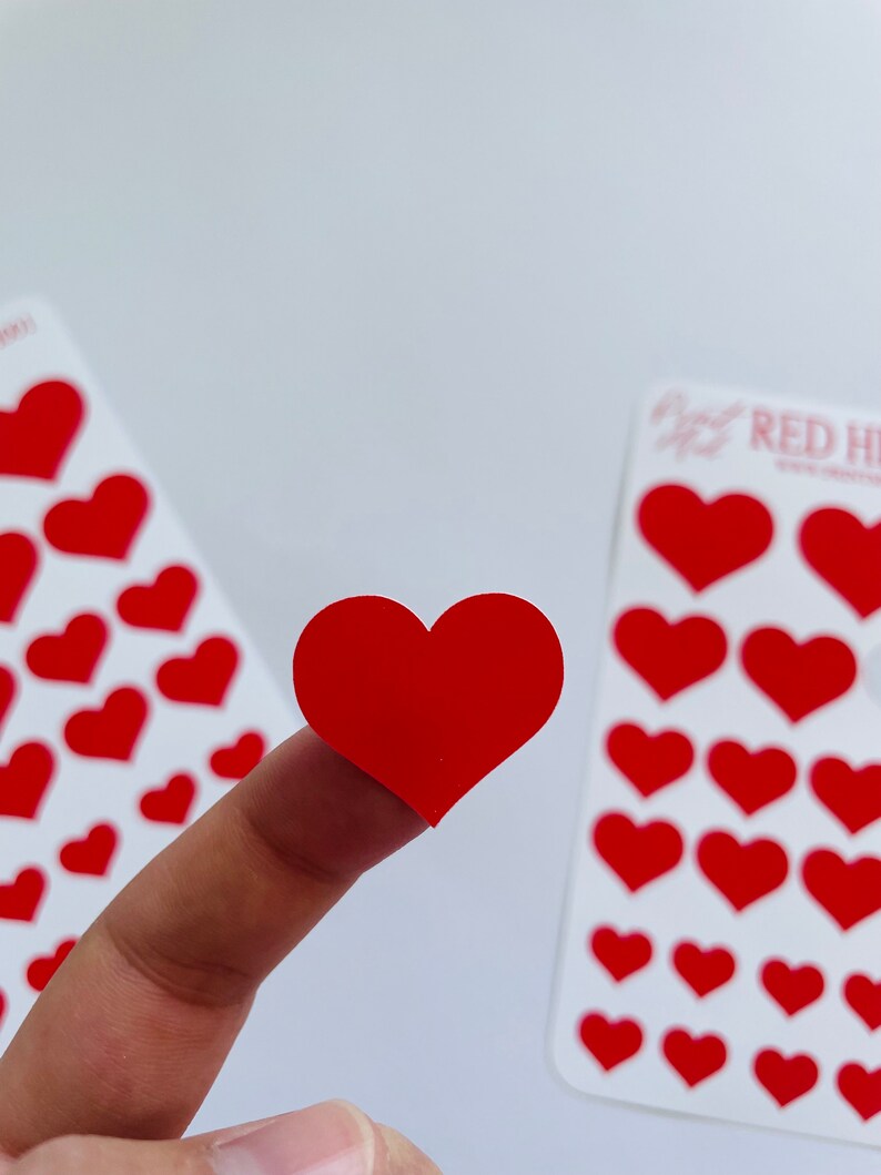 Heart Planner Stickers - Cute Vinyl Stickers, Scrapbooking (29 Stickers)