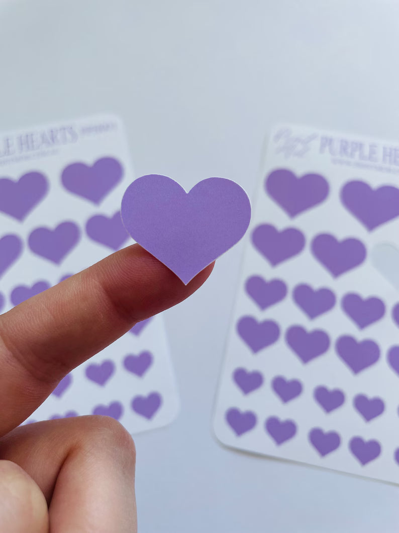 Cute Heart Planner Stickers, 29 Piece Vinyl Sheet
