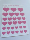 Cute Heart Planner Stickers, 29 Piece Vinyl Sheet