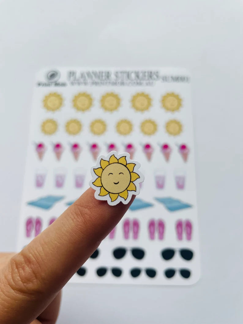Summer Planner Stickers: Beach Trip, Tropical Holiday