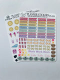 Summer Planner Stickers: Beach Trip, Tropical Holiday (2 Sheets)